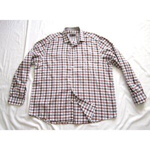 Men's Johnson & Murphy Plaid Cotton Button Long Sleeve Shirt Sz XXL (MT588)